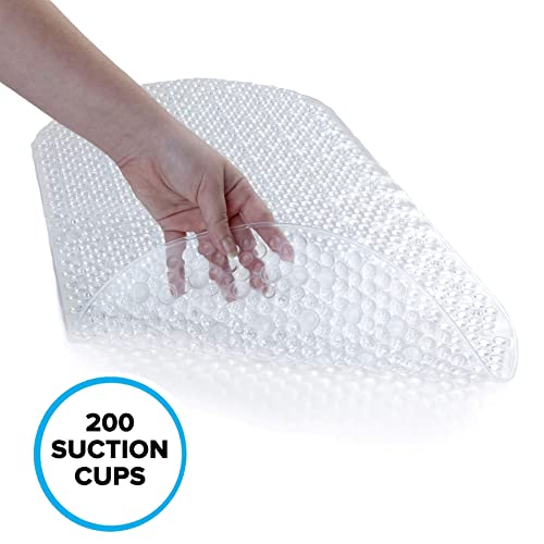 SlipX Bubble Bath Mat with Microban Protection (15x35")