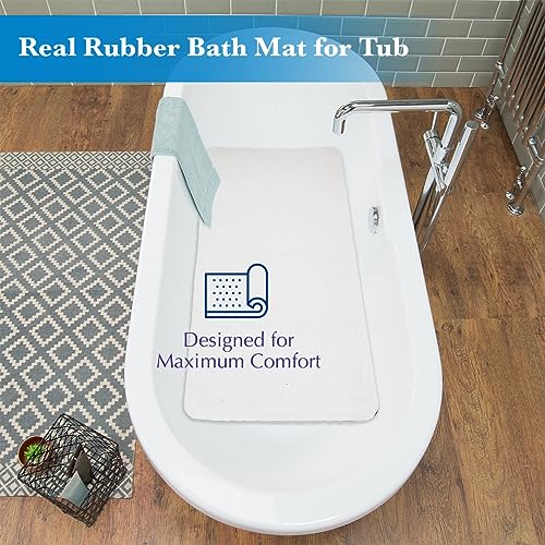 Epica Non-Slip Rubber Bathtub Mat for Safety, 16"x28