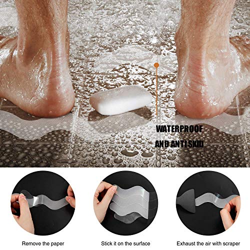 Secopad Anti-Slip Shower Stickers: Safety Strips for Bathtubs
