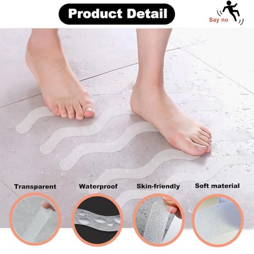 36 Bathtub Non Slip Stickers with Premium Scraper