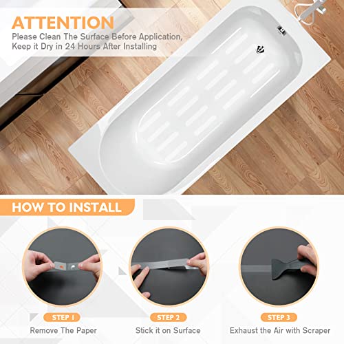 Clear Bathtub Stickers Set, Prevent Slips in Bathroom