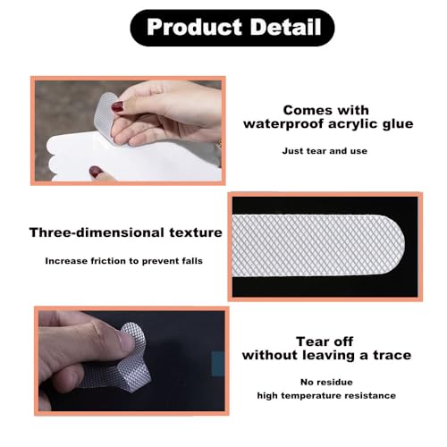 36 Bathtub Non Slip Stickers with Premium Scraper