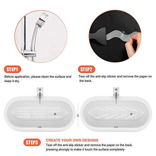 Secopad Anti-Slip Shower Stickers: Safety Strips for Bathtubs