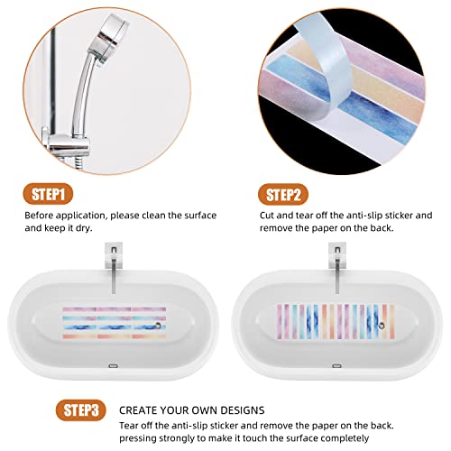 Colorful Anti-Slip Strips 24 PCS for Bathtubs & Showers
