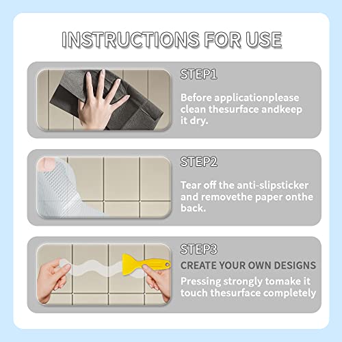 24 Pcs Anti-Slip Bathtub Stickers with Premium Scraper