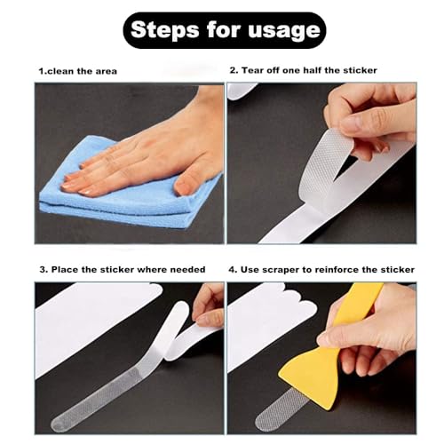 36 Bathtub Non Slip Stickers with Premium Scraper