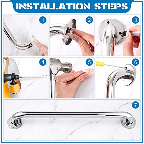 Blulu 2 Set Stainless Steel Bathroom Grab Bars