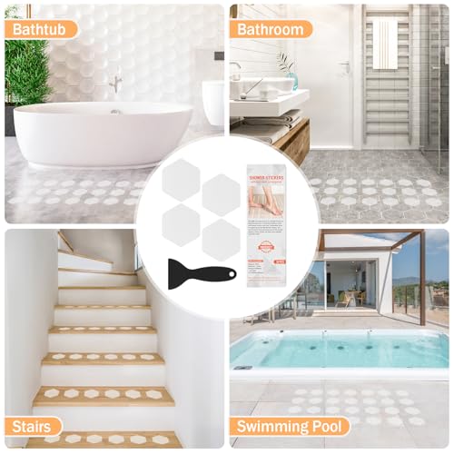 Clear Square Non Slip Bathtub Stickers and Decals