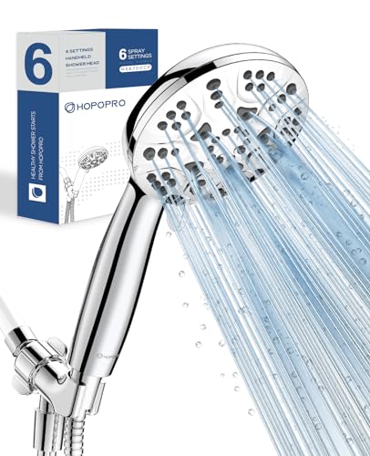 HOPOPRO High Flow Handheld Shower Head Set, 6 Modes