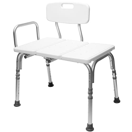 Height-Adjustable Transfer Bench for Slippery Bathtubs