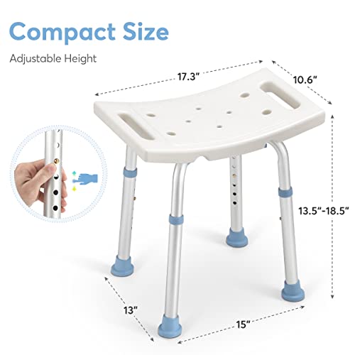 Adjustable Anti-Slip Bath Stool for Elderly and Disabled