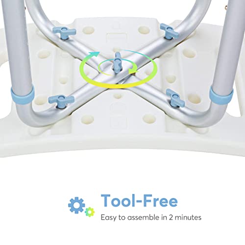 Adjustable Anti-Slip Bath Stool for Elderly and Disabled