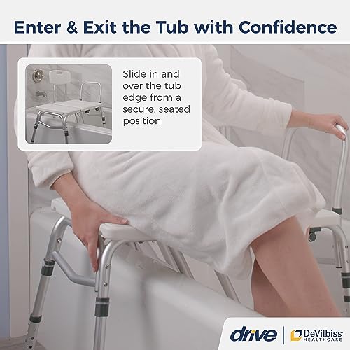 White Tub Transfer Bench with Curtain Guard Protection