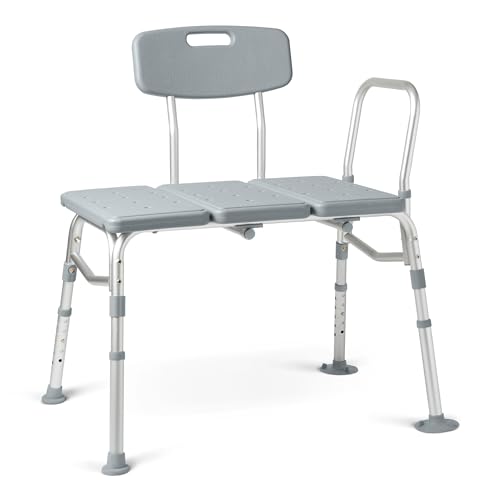 Adjustable Transfer Bench for Slippery Bathtubs, Heavy-Duty