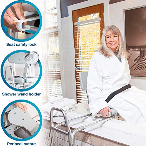 Non-Slip Tub Transfer Bench & Shower Chair, Adjustable