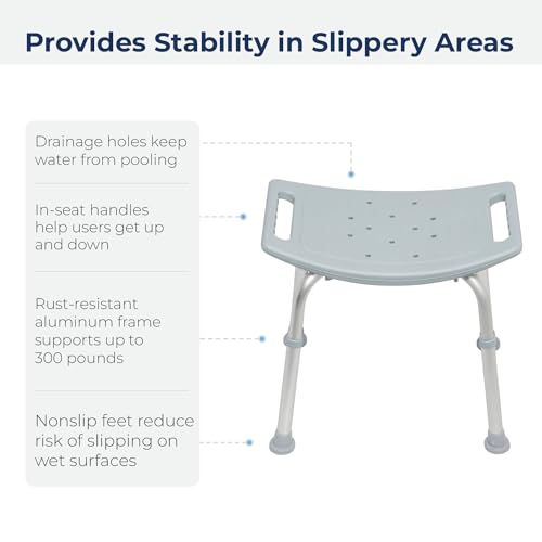 Adjustable Shower Stool with Suction Feet - Shower Chair