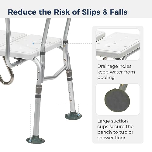 White Tub Transfer Bench with Curtain Guard Protection