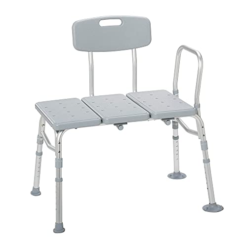 Adjustable Bath Transfer Bench with Backrest for Seniors