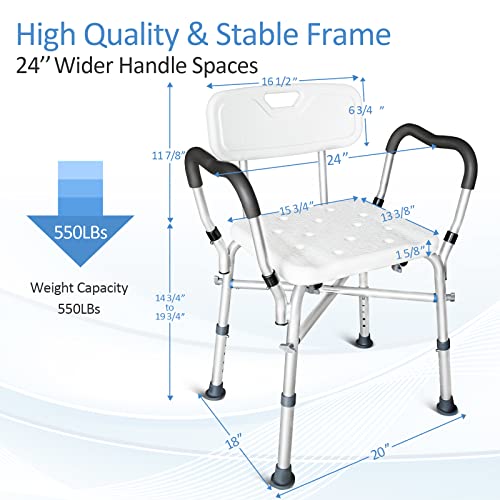 Bariatric Bath Chair with Arms for Elderly & Disabled