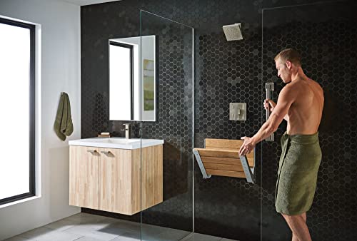 Teak Wood Folding Shower Seat - Wall Mounted
