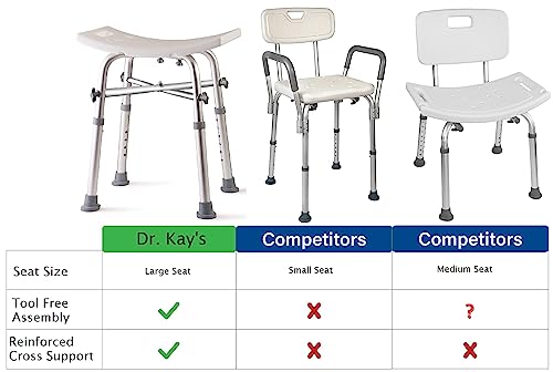 Heavy Duty Adjustable Bath Chair for Slippery Bathtubs
