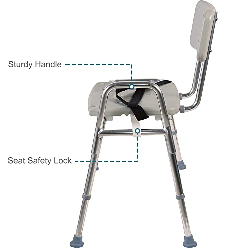 Non-Slip Tub Transfer Bench & Shower Chair, Adjustable