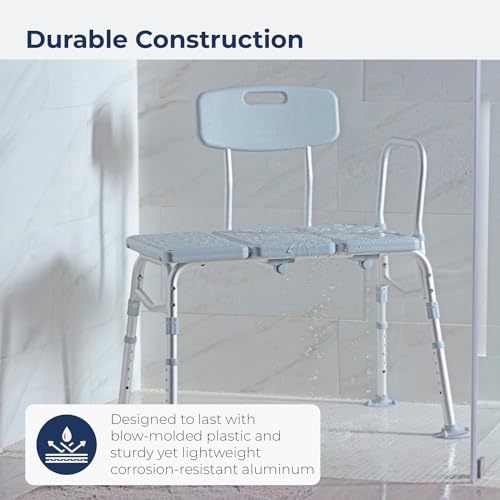 Height Adjustable Transfer Bench for Slippery Bathtubs