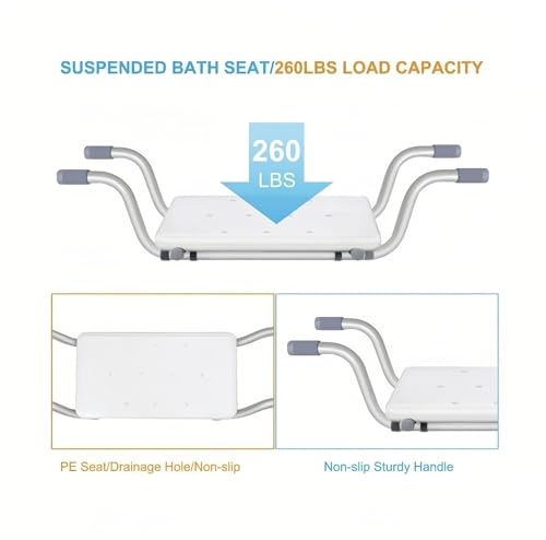 Adjustable Bath Bench Seat for Elderly and Disabled