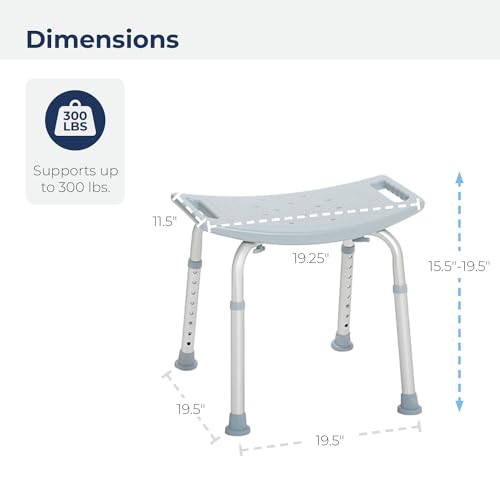 Adjustable Shower Stool with Suction Feet - Shower Chair