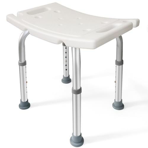 DEZOON Shower Chair-Adjustable Heights-Bathtub Stool-Elderly, Disabled, Seniors