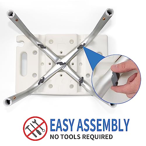 DEZOON Shower Chair-Adjustable Heights-Bathtub Stool-Elderly, Disabled, Seniors