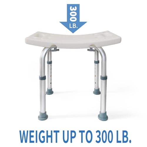 DEZOON Shower Chair-Adjustable Heights-Bathtub Stool-Elderly, Disabled, Seniors