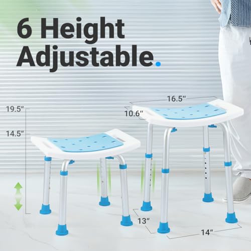 Height Adjustable Bath Bench for Seniors, Elderly, Disabled