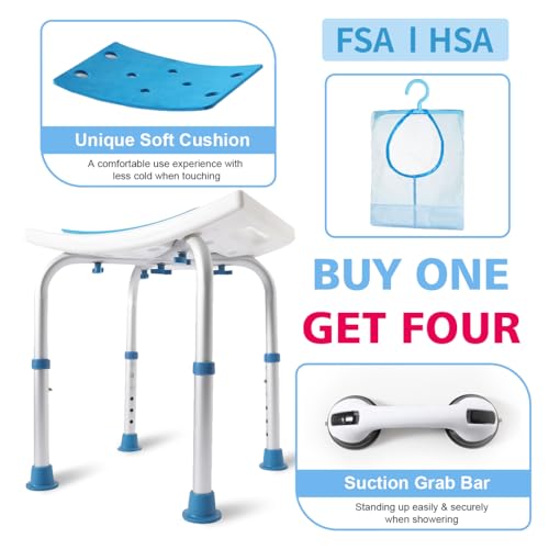 SOUHEILO Shower Chair with Grab Bar for Seniors
