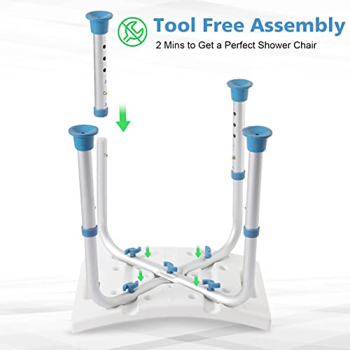 SOUHEILO Shower Chair with Grab Bar for Seniors