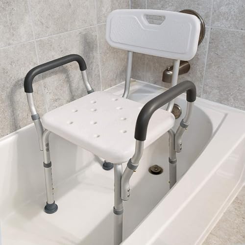 Vaunn Shower Chair with Padded Arms, Removable Back
