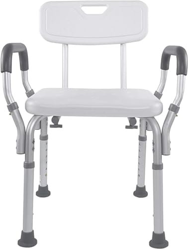 Vaunn Shower Chair with Padded Arms, Removable Back