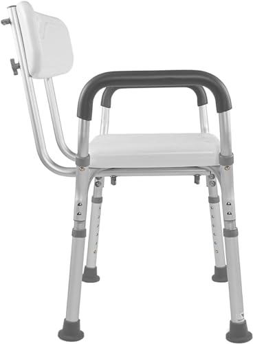 Vaunn Shower Chair with Padded Arms, Removable Back