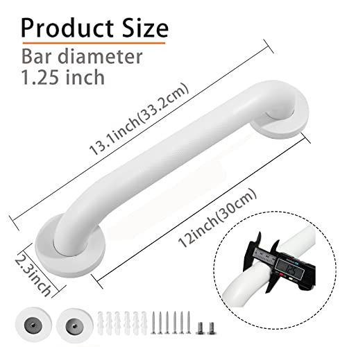 2 Pack White Anti-Slip Bathtub Grab Bars