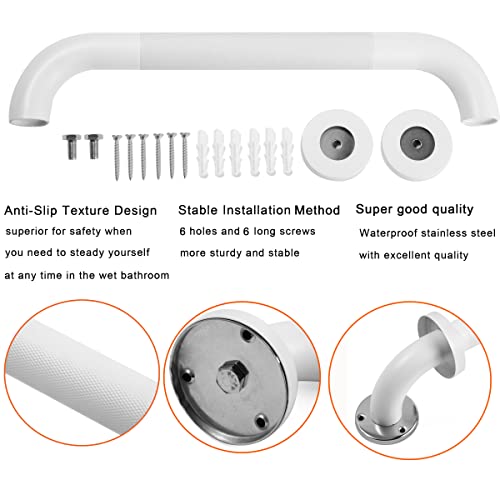 2 Pack White Anti-Slip Bathtub Grab Bars