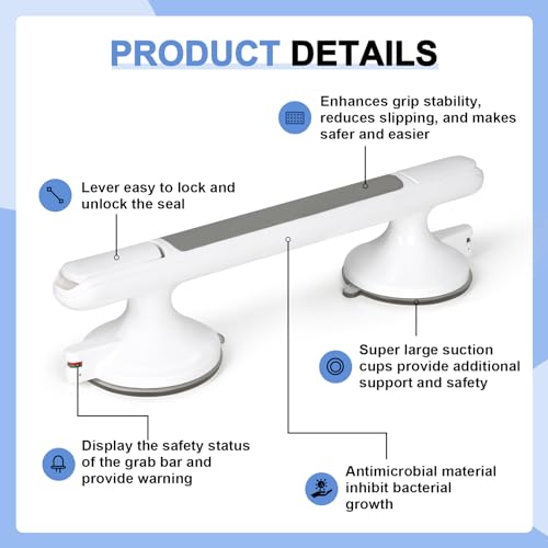 Suction Cup Grab Bars for Safe Bathing
