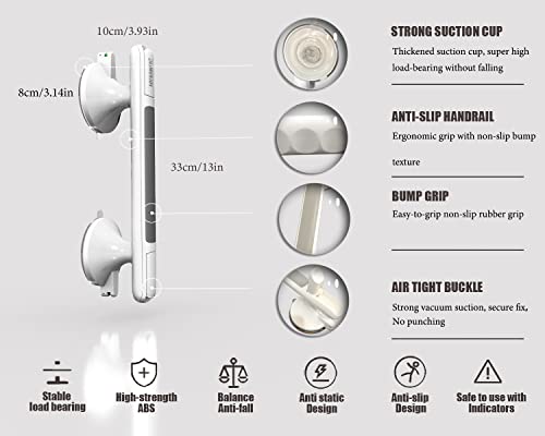 2 Pack Suction Shower Handles for Elderly