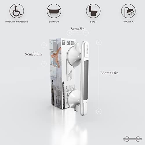 LORESJOY 12" Suction Grab Bars for Slippery Bathtubs