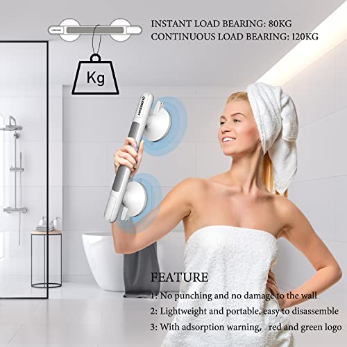 LORESJOY 12" Suction Grab Bars for Slippery Bathtubs