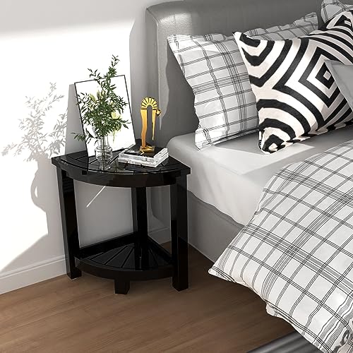 Bamboo Corner Shower Stool with Shelf & Soap Dish