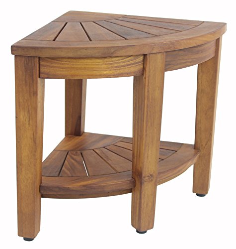 AquaTeak 15.5" Kai Teak Shower Bench with Shelf