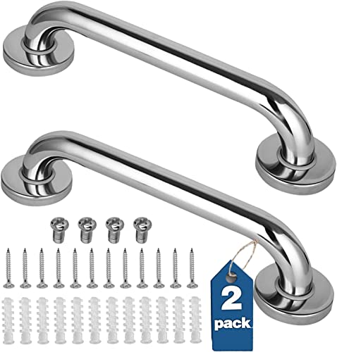2 Stainless Steel Shower Grab Bars for Safety