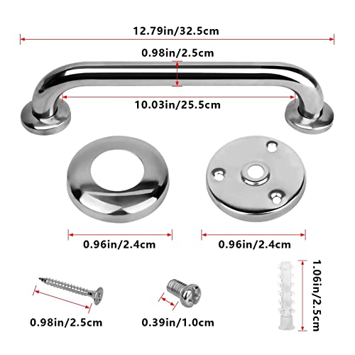 2 Pack Stainless Steel Shower Grab Bars, 12