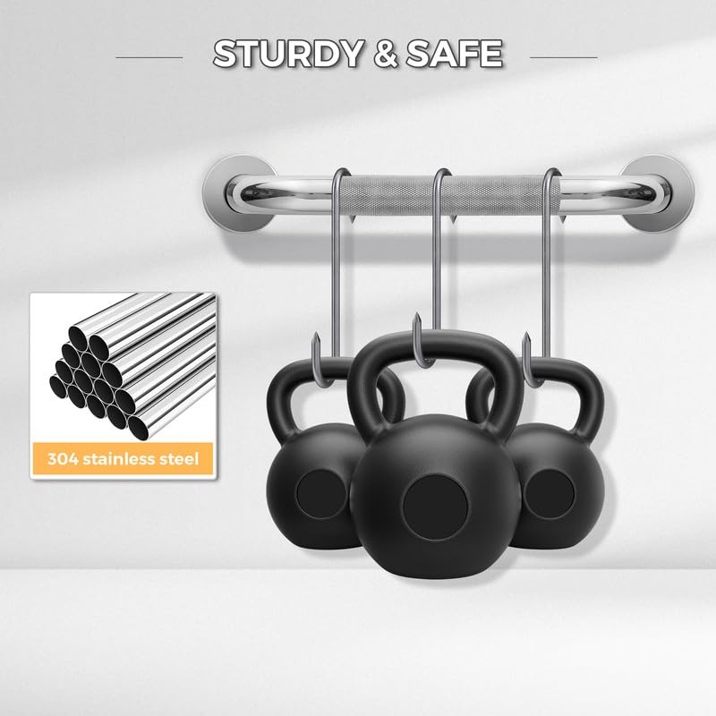 Polished Nickel Bathroom Safety Grab Bars, Set of 2