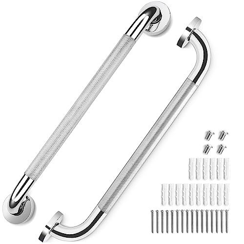 Pair of 16" Knurled Grab Bars for Seniors